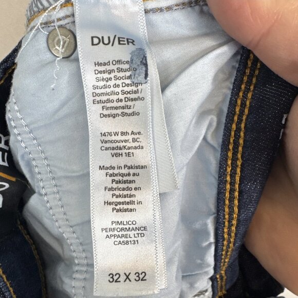 DUER L2X Performance Slim Fit Jeans Men’s 32x32 Dark Wash Stretch Denim - Picture 8 of 9